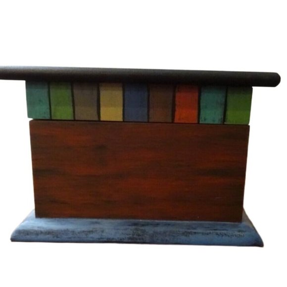 Valerie Pillow Americana Folk Art Wood Recipe Trinket Box Hallmark Very Good - Picture 2 of 8